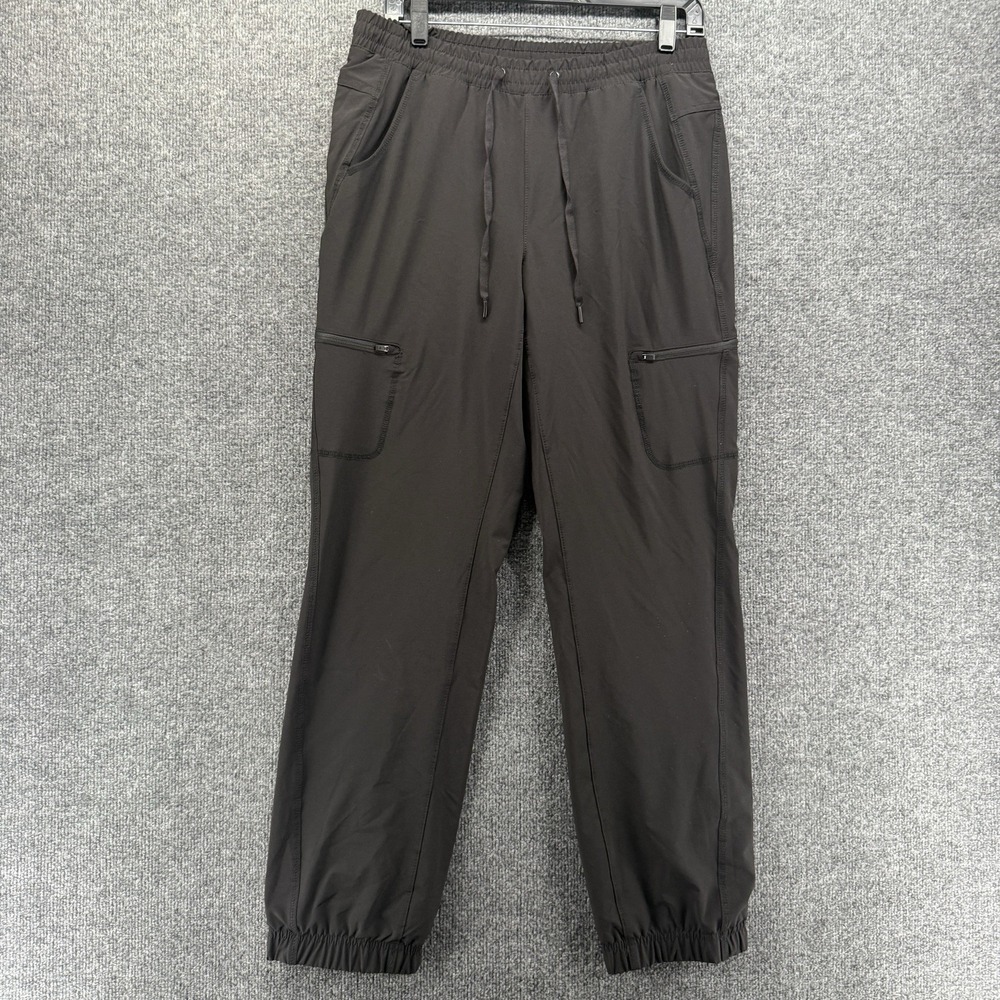 Eddie Bauer Pants Womens 6 Black Fleece Lined Pull On Cargo Tapered Outdoor